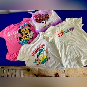 Girls tee shirt collection of 4 size 4 T vacation themed tee shirts.  Clean